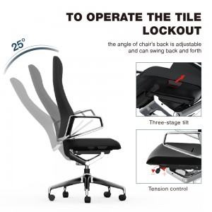 Manager Leather Chair with Fixed Armrest