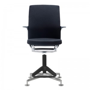 Fixed Arm Fabric Swivel Chair