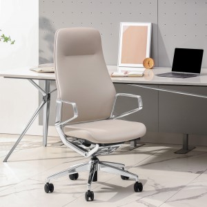 Luxury High Back PU Boss Manager Executive  Office Swivel Reclining Genuine Leather Chairs