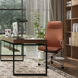 Swivel Office Chair with Armrest Leather Executive Office Chair