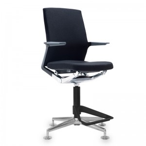 Fixed Arm Fabric Swivel Chair