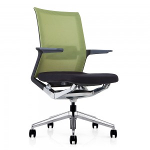 Mid Back Mesh Fixed Armrest Staff Office Swivel Chair