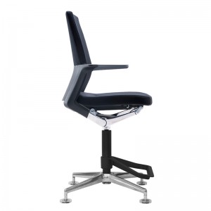 Fixed Arm Fabric Swivel Chair