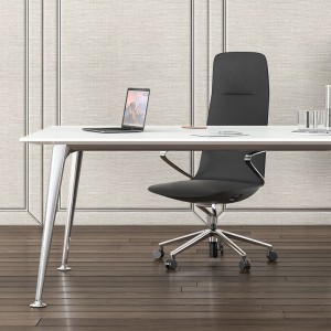 Upholstered Leather Office chair Fixed Aluminum Armrest