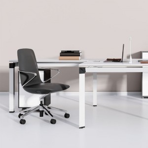 Black Upholstered Leather Mid Back Office Chair
