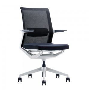 Black and White Stylish Flexible Ergonomic Steel office Chair