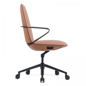 Foshan Factory Mid Back Reclining Luxury Leather Office Chair