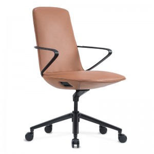 Foshan Factory Mid Back Reclining Luxury Leather Office Chair