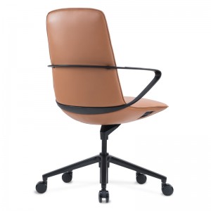 Foshan Factory Mid Back Reclining Luxury Leather Office Chair