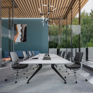 Goodtone Luxury Leather Mid Back Office Chair with Suspended aluminum fixed Arms