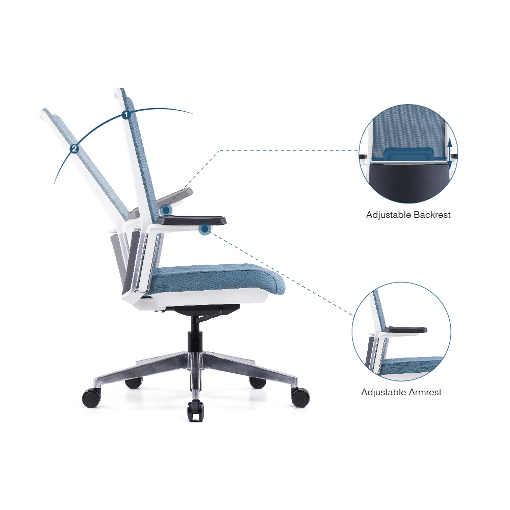 China Cheap price Contemporary Chair -
 Home Desk Chair Simple Comfortable Work Chair 360 Degree Swivel with Arms (Blue) – GOODTONE