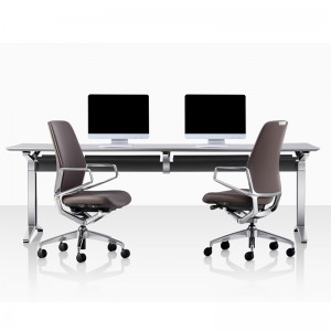 Leather Office Chair Fixed Armless