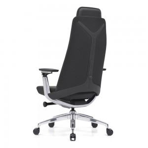 Black Fabric Executive Office Chair with built-in Adjustable Headrest