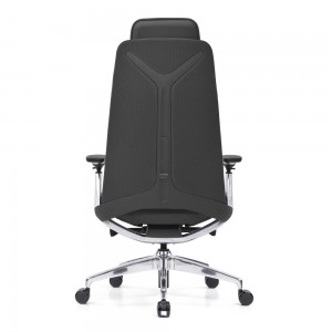 Black Fabric Executive Office Chair with built-in Adjustable Headrest