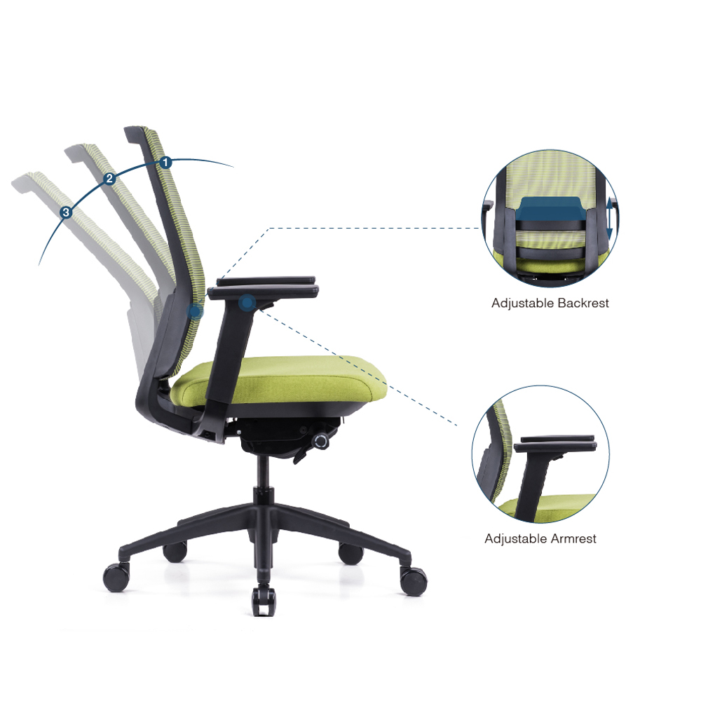 Bottom price Wheel Swivel Chair -
 Goodtone Mid-Back Executive Swivel Office Desk Chair with Sliding Seating – Green, Lumbar Support, Modern Style – GOODTONE