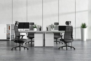 Factory Wholesale Mesh Work Task Adjustable Swivel Office Chair Headrest Computer Office Chairs