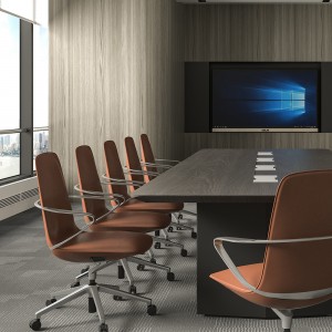 Amola Brown Leather Office Chair
