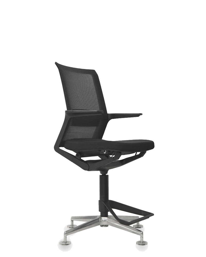OEM manufacturer Leather Bar Stool -
 Fixed Arm Black Office Chair  – GOODTONE