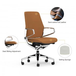 2021 New Boss and Manager Revolving Leather Office Chair