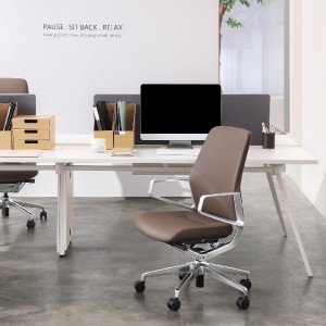 Mid Back Leather Office Chair For Office