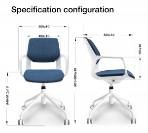 Low Back Office Swivel Fabric Study Chair