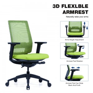 Fashion Design Green Mid Back Office Fabric Chair for Staff