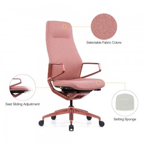 Foshan Furniture Leather Pink Adjustable Height Ergonomic Office Chair