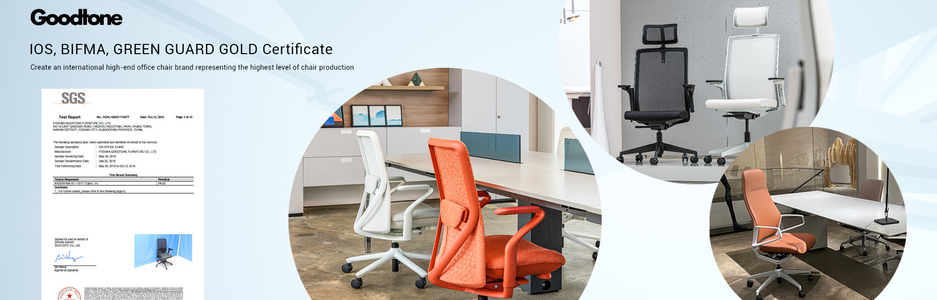Office Chir Certification, ISO, Bifma, Green Guard Gold